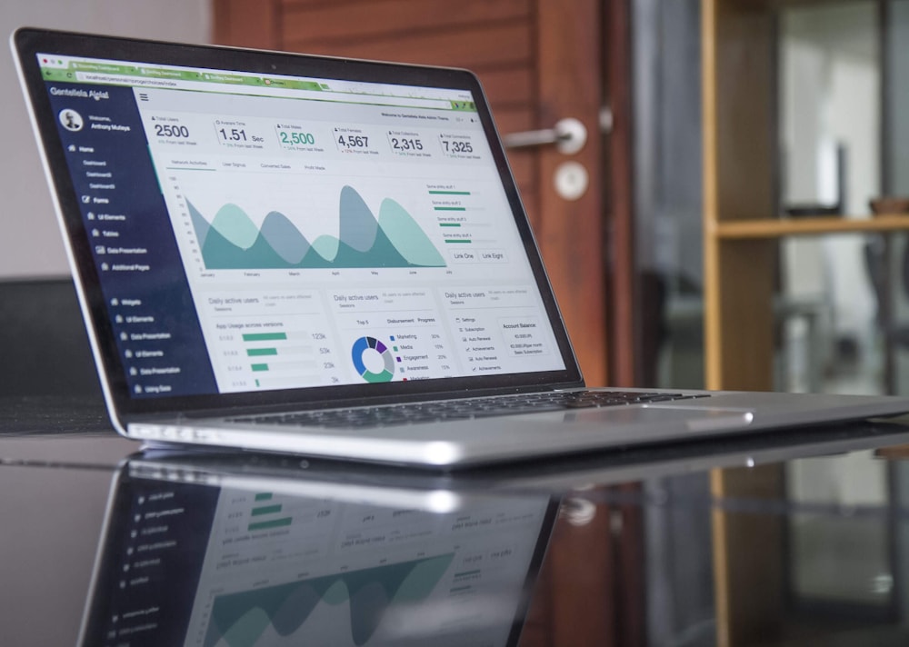 Cash flow analysis on laptop